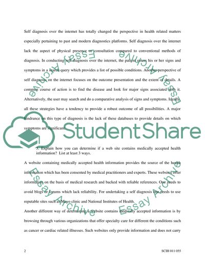 The Self-Diagnosis of Health Issues