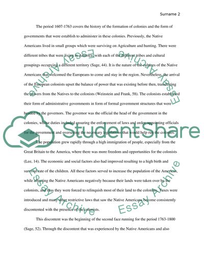 Term paper on an aspect of American history from 1607 to 1865 or history of a local community or family