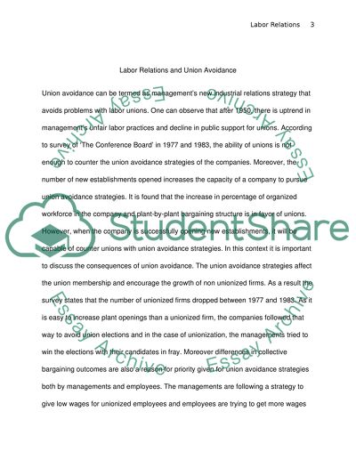 Labor Relations and Union Avoidance
