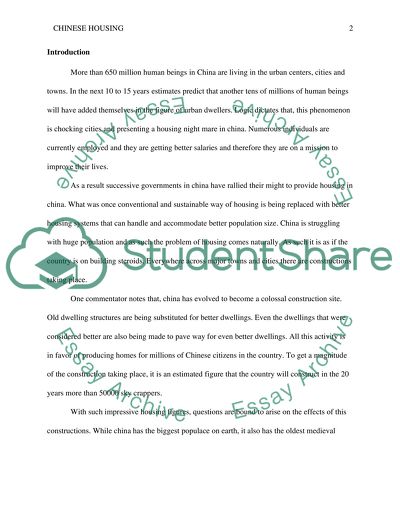 Solving Housing Problems in China