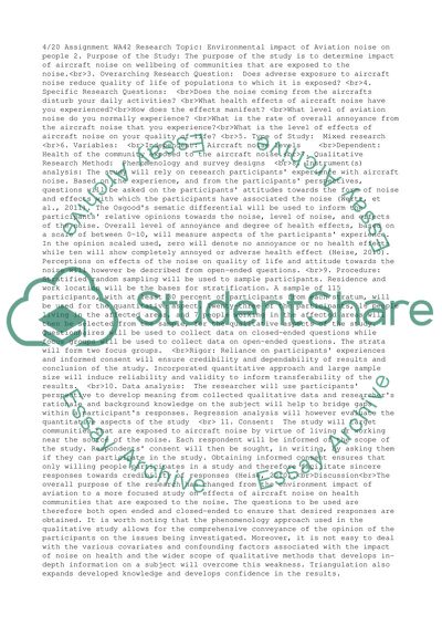 Mixed Analysis -Environmental Impact of Aviation (Noise Pollution)