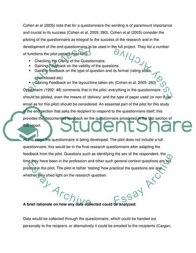 Development of a Primary Research Instrument