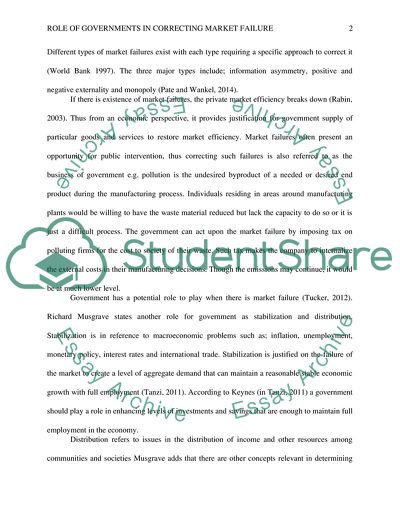 Role of Governments in Correcting Market Failure