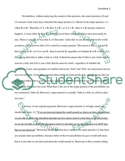 Evaluation of Bouwsmas Argument