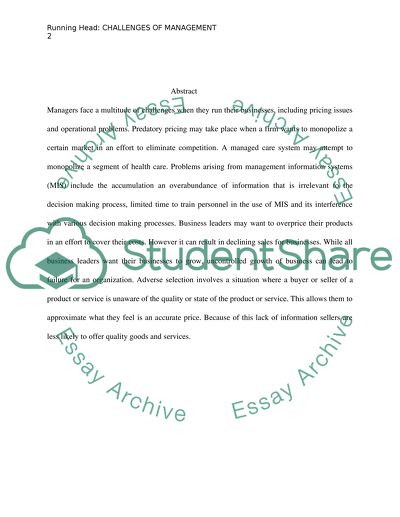 Challenges of Management