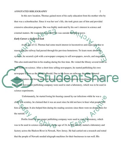 The life of Thomas Alva Edison a Historical Look