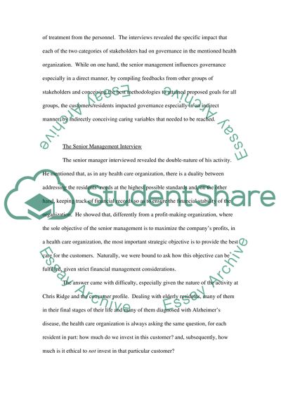 Health Care Governance