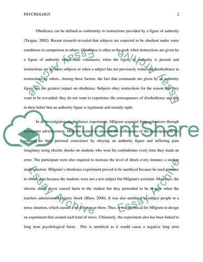 Obedience in Psychology