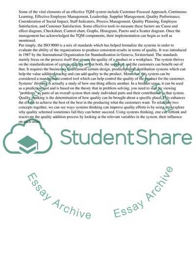 Components of Successful Total Quality Management