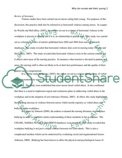 Why do Nurses Eat Their Young