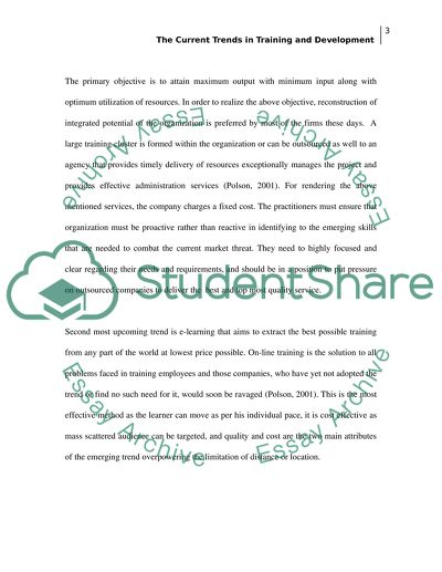 Training Trends and Issues