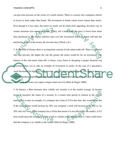 Finance Concepts Assignment
