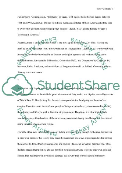 Four Cohorts: Among Dutifuls, Boomers, Gen Xers, and Dot-Nets