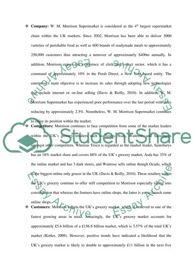 Market Analysis of W M Morrison Supermarket