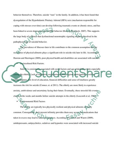 Suicide as an Ideation, Gestures or Threats