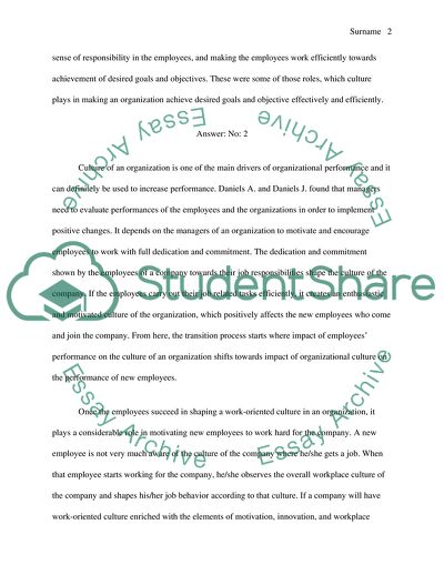 The Culture of an Organization