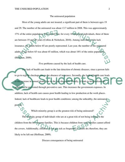 The Consequences of Being Uninsured