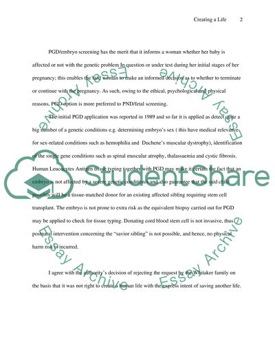 Creating a Life to Save a Life