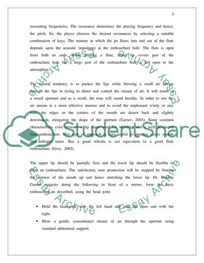 The Relation Between the Embouchure and Flute Playing