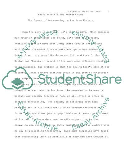 The Impact of Outsourcing on American Workers