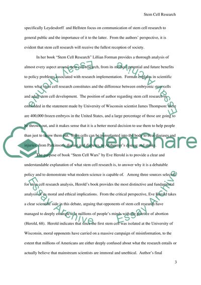 Mainstream Views on Stem Cell Research