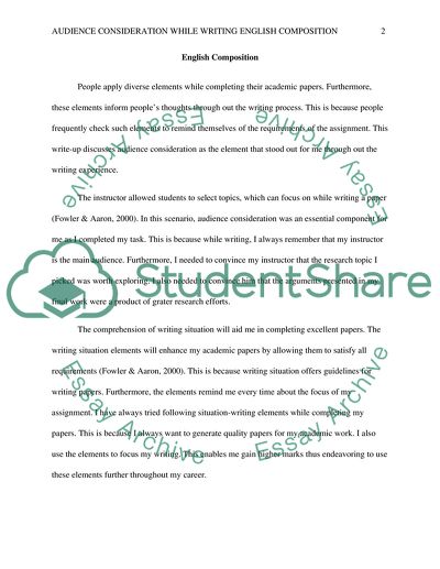 English Composition: Audience Consideration