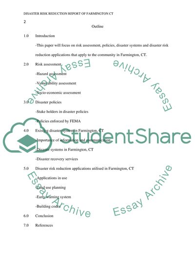 Disaster Risk Reduction of Farmington