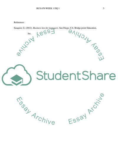 BUS 670 Week 1 DQ 1