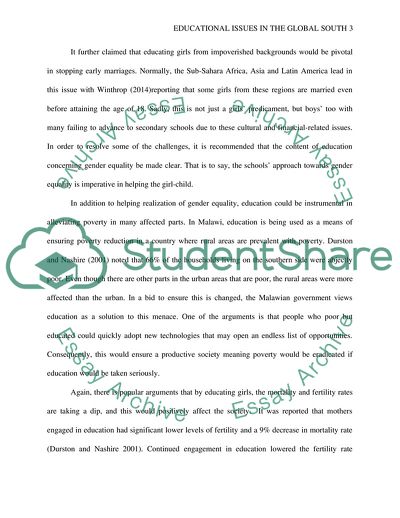 Educational Issues in the Global South