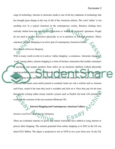 Contemporary American Culture: Internet Shopping