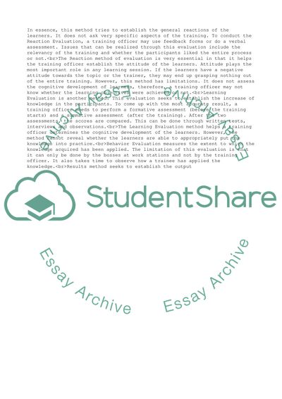 Performance Related Pay and Evaluating the Effectiveness of Learning