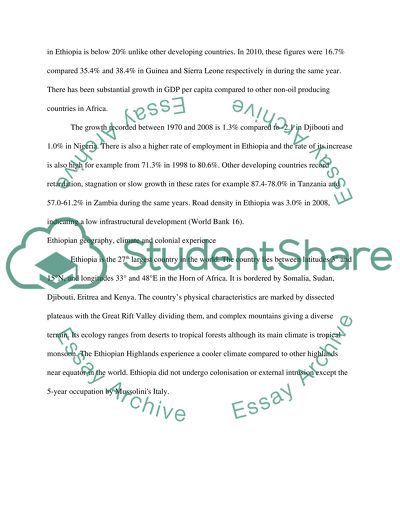 Comparing the Economics of Ethiopia and Other Developing Countries
