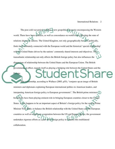 International Relations in the World: United States and Europe