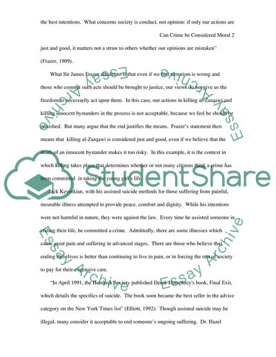 Can Crime be Considered Moral