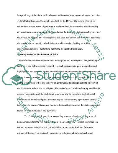 Euthyphro Dilemma and the Concept of Divine Piety