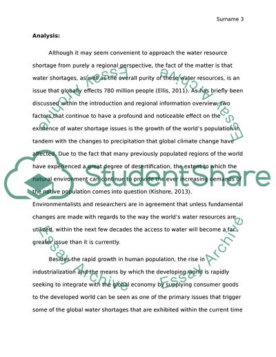 Renewable Water and the Current Situation