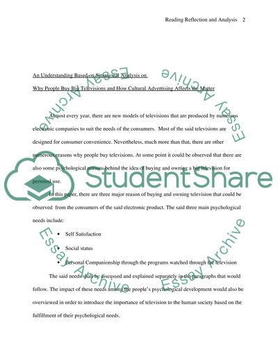 Why People Buy Big Televisions and How Cultural Advertising Affects the Matter