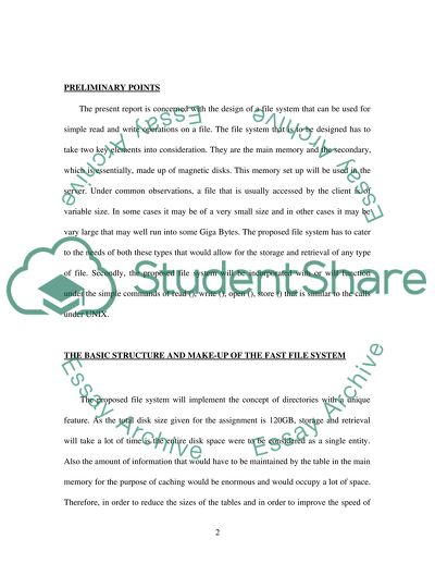 Intensive Design Project of Fast Computer File System