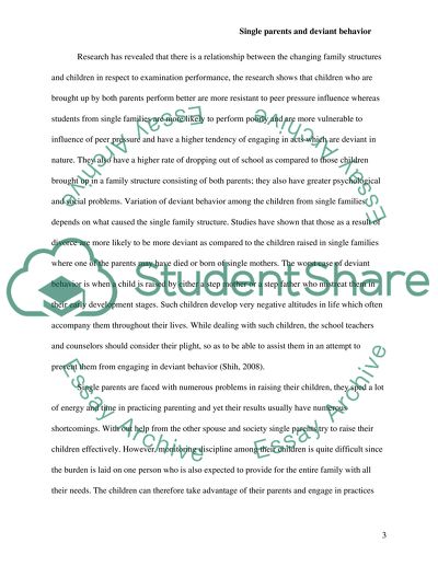 Single Parents and Deviant Behavior