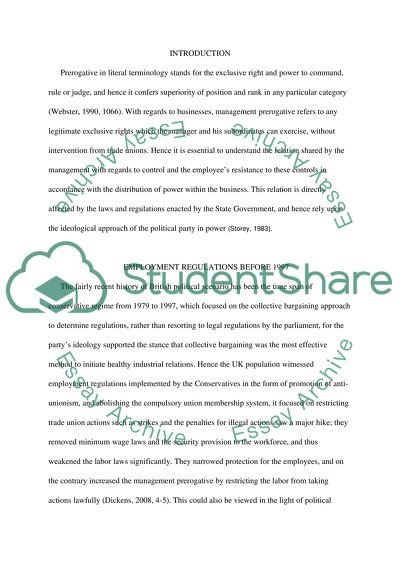 The Employment Regulation Enacted since 1997