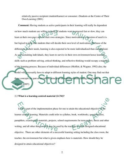 Learner-centered Design of Educational Materials