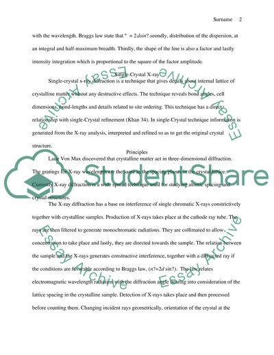 The second part X-ray Diffraction (XRD) Powder X-ray