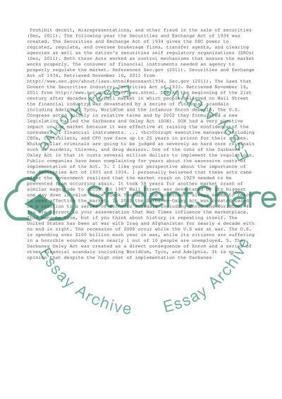 The Securities and Exchange Act of 1933