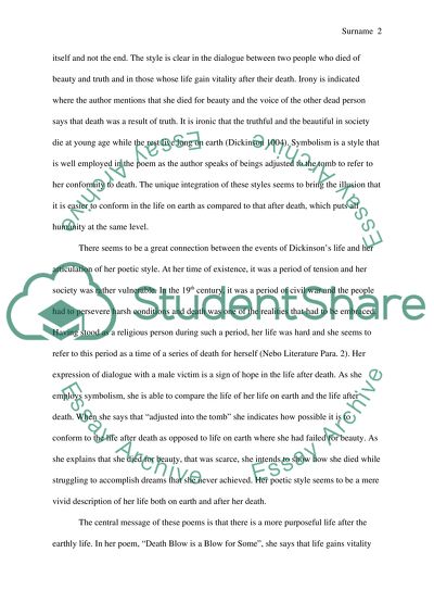 Life After Death in the Poems of Emily Dickinson