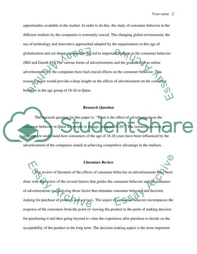 The effect of advertisement on consumer behaviour