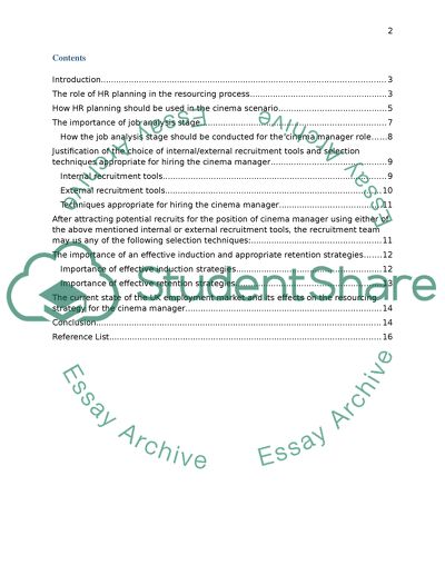 The role of HR planning in the resourcing process