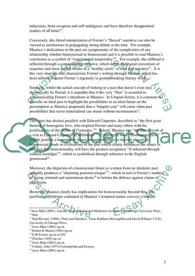 The Novel Maurice by Forster: Evolution of Sexual Desire