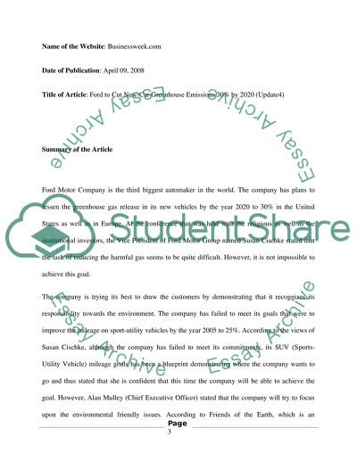 Article on Ford Performance Critique