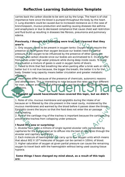 Reflective Learning Submission Template