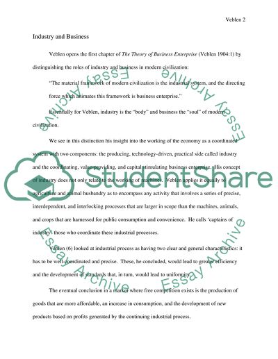 Thorstein Veblen Paper